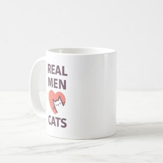 Wirkliche Mann-Liebe-Katzen Kaffeetasse (Vorderseite Links)