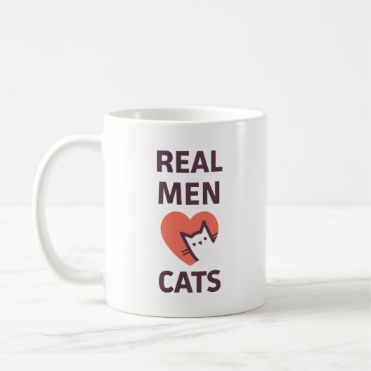 Wirkliche Mann-Liebe-Katzen Kaffeetasse (Links)