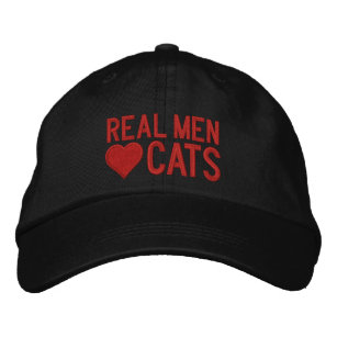 Wirkliche Mann-Liebe-Katzen rot Bestickte Baseballkappe