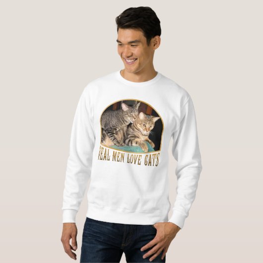 Wirkliche Mann-Liebe-Katzen Sweatshirt (Vorne ganz)