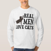 Wirkliche Mann-Liebe-Katzen T-Shirt (Vorderseite)
