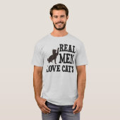 Wirkliche Mann-Liebe-Katzen T-Shirt (Vorne ganz)