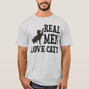 Wirkliche Mann-Liebe-Katzen T-Shirt