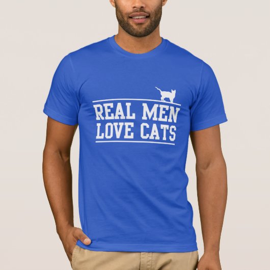 Wirkliche Mann-Liebe-Katzen T-Shirt (Vorderseite)