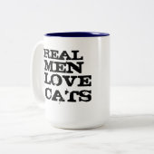Wirkliche Mann-Liebe-Katzen-Tasse Zweifarbige Tasse (Vorderseite Links)