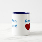 Wirkliche Mann-Liebe-Katzen-Tasse Zweifarbige Tasse (Mittel)