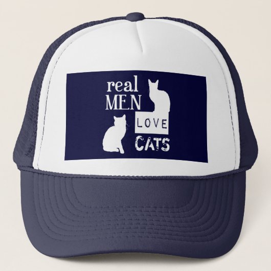 Wirkliche Mann-Liebe-Katzen Truckerkappe (Vorderseite)