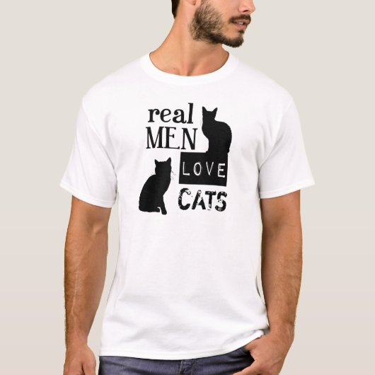 Wirkliche Mann-Liebe-Katzen (verfügbar in allen T-Shirt (Vorderseite)