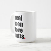 Wirkliche Mann-Liebe-Köter-Tasse Kaffeetasse (Vorderseite Links)
