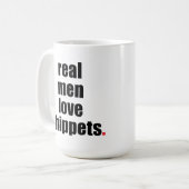 Wirkliche Mann-Liebe Whippets Tasse (Vorderseite Links)