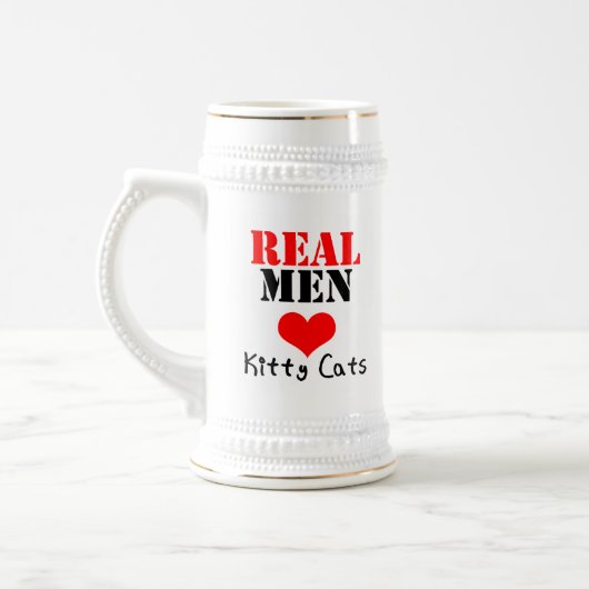 "Wirkliche Mann-Liebekitty-Katzen-" Bier Stein Bierglas (Links)