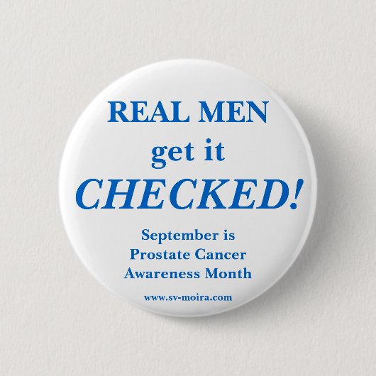 WIRKLICHE MÄNNER erhalten es ÜBERPRÜFT! September Button (Vorderseite)