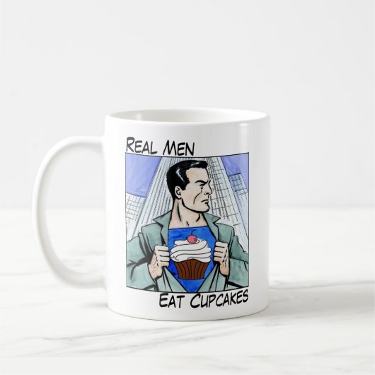Wirkliche Männer essen Kuchen-Tasse Kaffeetasse (Links)