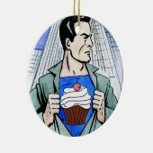 Wirkliche Männer essen Kuchen-Verzierungs-Version Keramikornament (Rechts)