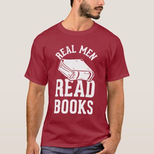 Wirkliche Männer lasen Bücher T-Shirt (Vorderseite)