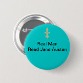 Wirkliche Männer… lasen Jane Austen Button (Vorne & Hinten)