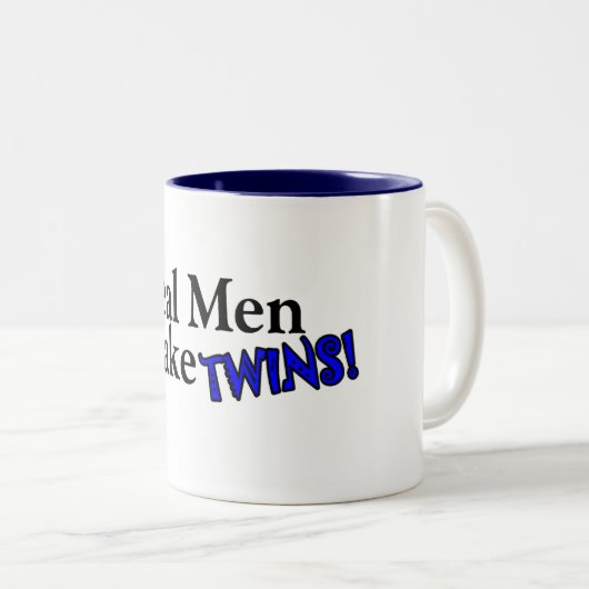 Wirkliche Männer machen Zwillinge (b) Zweifarbige Tasse (VorderseiteRechts)