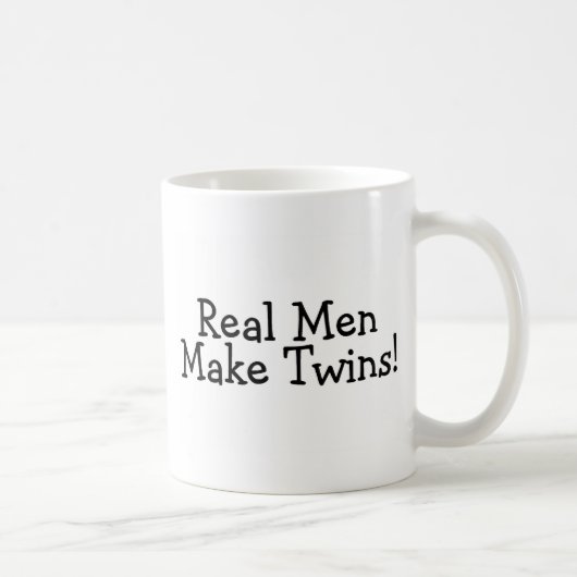 Wirkliche Männer machen Zwillinge (Schwarzes) Kaffeetasse (Rechts)