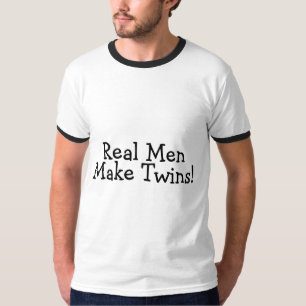 Wirkliche Männer machen Zwillinge (Schwarzes) T-Shirt