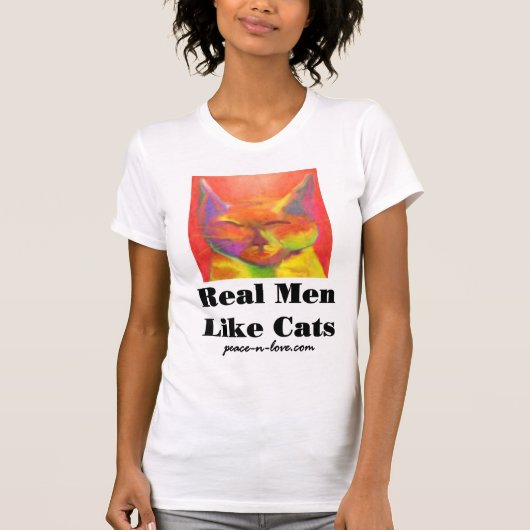 Wirkliche Männer mögen Katzen für helle T - Shirts (Vorderseite)