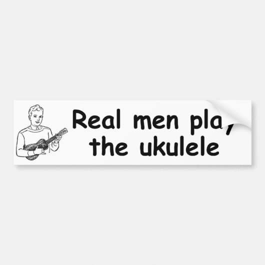 Wirkliche Männer spielen den Ukulele Autoaufkleber (Vorne)