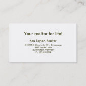 Wirkliche Visitenkarte (Rückseite)