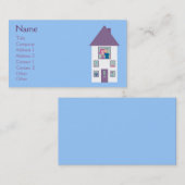 Wirklicher Anwesen-Agent-niedliches Cartoon-Haus Visitenkarte (Vorne/Hinten)