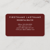 Wirklicher Anwesen-LuxusAgent Visitenkarte (Rückseite)