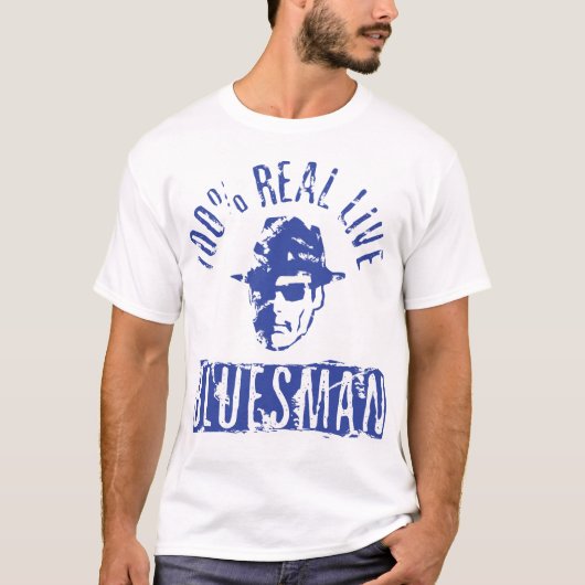 Wirklicher LiveBluesman beunruhigtes T-Shirt (Vorderseite)
