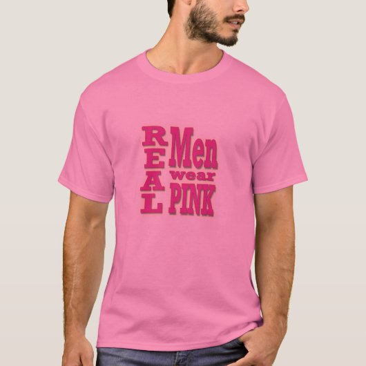Wirklicher Mann-Abnutzungs-Rosa-T - Shirt - rosa (Vorderseite)