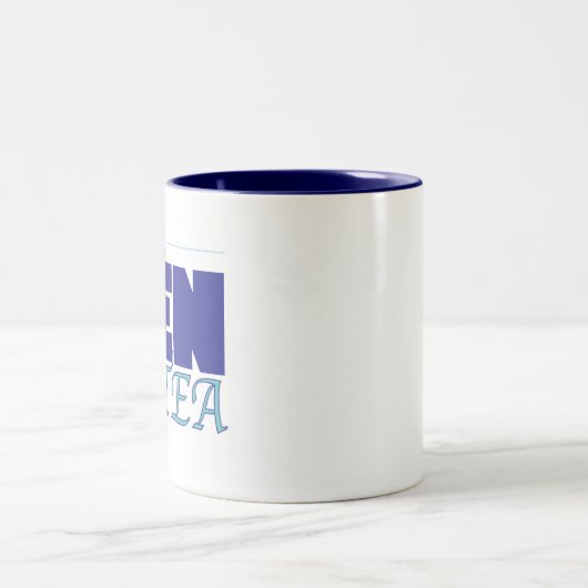 Wirklicher Mann-Getränk-Tee (blau) Zweifarbige Tasse (Mittel)