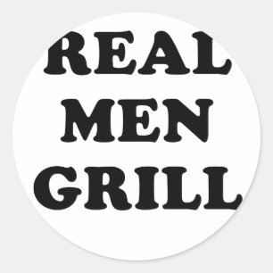 Wirklicher Mann-Grill Runder Aufkleber