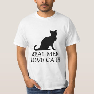 Wirklicher Mann-Liebekatzen-T-Shirt   T-Shirt