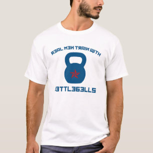 Wirklicher Mann-Zug mit Kettlebells T-Shirt