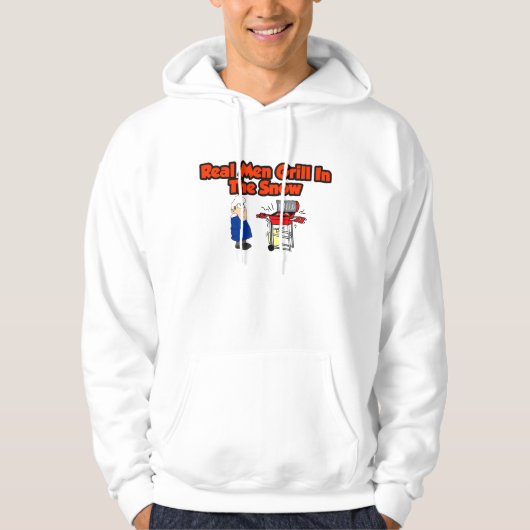 Wirklicher Manngrill im Schnee Hoodie (Vorderseite)