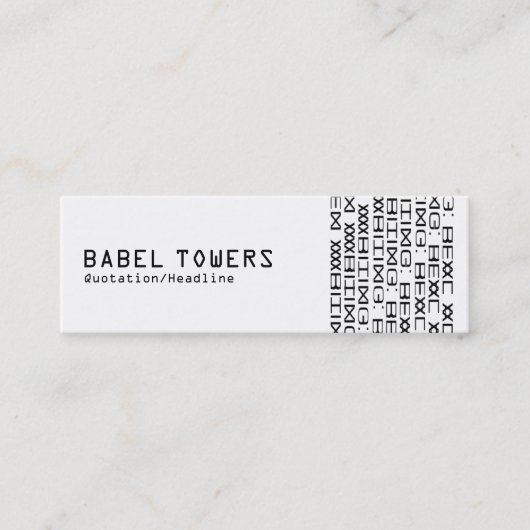 Wirkliches alien-Schreiben Mini Visitenkarte (Vorderseite)