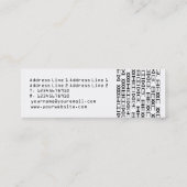 Wirkliches alien-Schreiben Mini Visitenkarte (Rückseite)