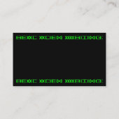 Wirkliches alien-Schreiben Visitenkarte (Rückseite)