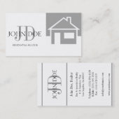 Wirkliches Anwesen-Agent-Silber-Haus/Monogramm Visitenkarte (Vorne/Hinten)