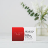Wirkliches Anwesen-Geschäfts-Karten-rundes rotes Visitenkarte (Stehend Vorderseite)