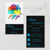 Wirkliches Anwesen, Haus und Schlüssel, Realtor, Visitenkarte (Vorne/Hinten)