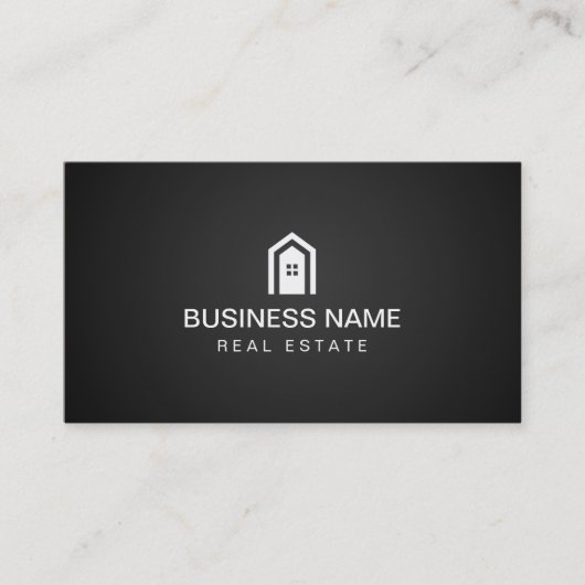 Wirkliches Anwesen-modernes Zuhause-Logo-dunkles Visitenkarte (Vorderseite)