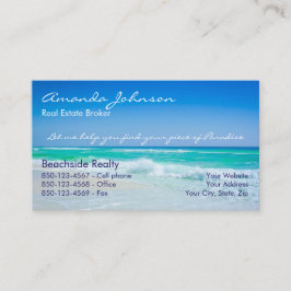 Wirkliches Anwesen-Stück Paradies-Strand-Wellen Visitenkarte