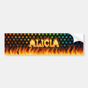 Wirkliches Feuer Alicia und Autoaufkleber