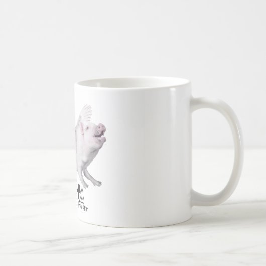 Wirkliches Fliegen-Schwein-populäres Geschenk, Kaffeetasse (Rechts)