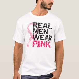 Wirkliches Herrenbekleidung-Rosa - Brustkrebs T-Shirt