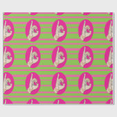 Wirkliches hübsches rosa und grünes geschenkpapier (Flach)