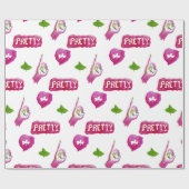 Wirkliches hübsches rosa und grünes geschenkpapier (Flach)