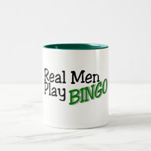 Wirkliches Mann-Spiel-Bingo Zweifarbige Tasse