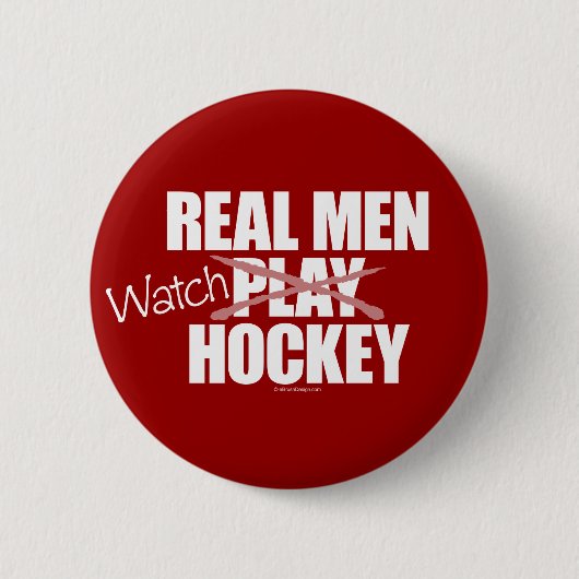 Wirkliches Mann-Uhr-Hockey Button (Vorderseite)